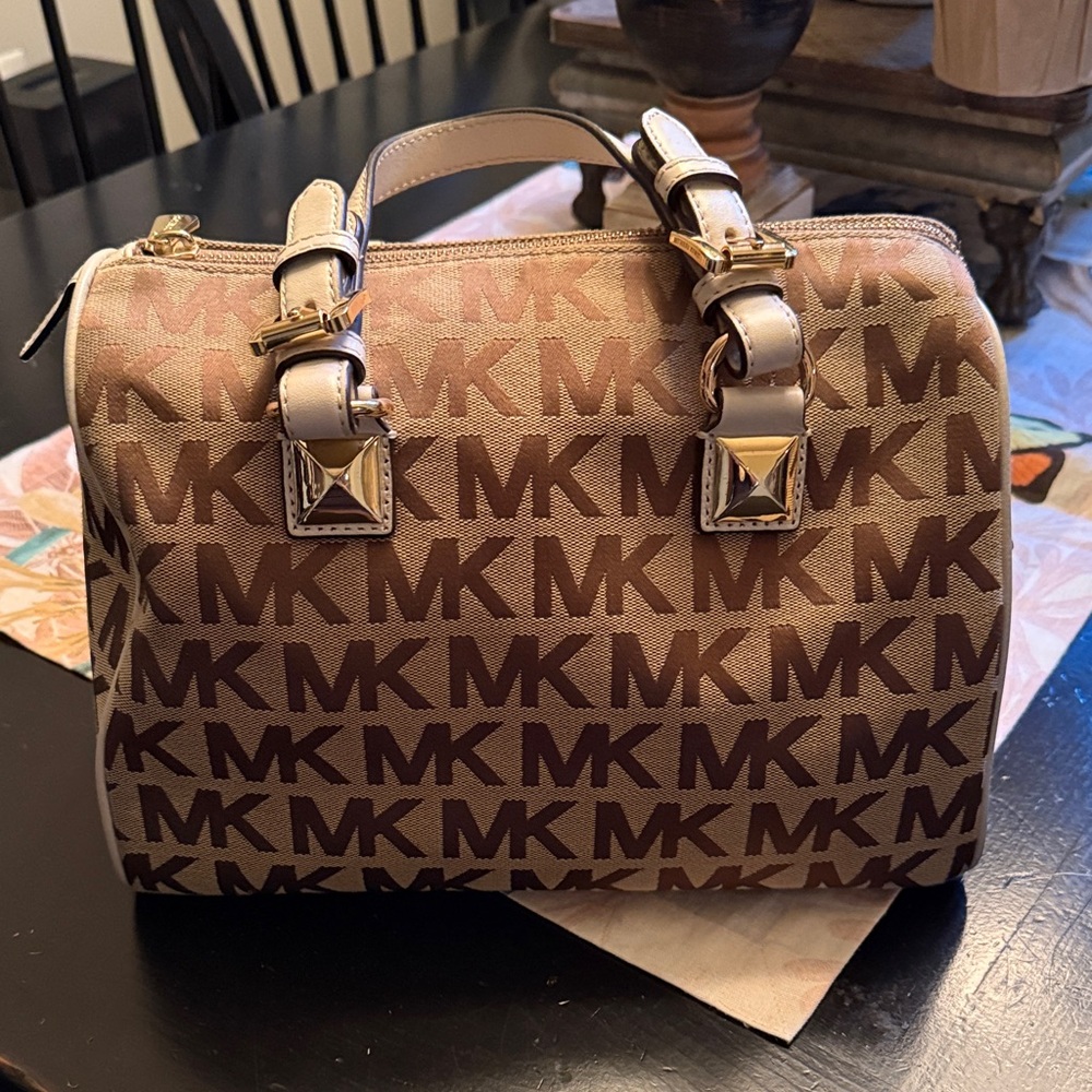 Michael Kors Brown and Tan Satchel